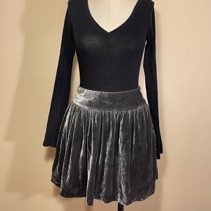 Grey velvet skirt